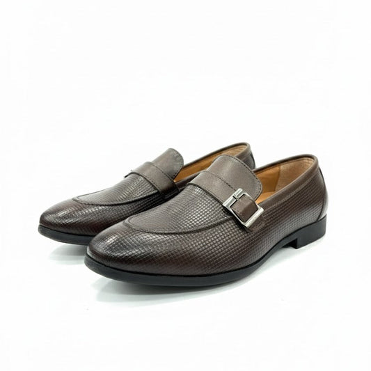 MEN’S DARK BROWN FORMAL MONK STRAP SHOES