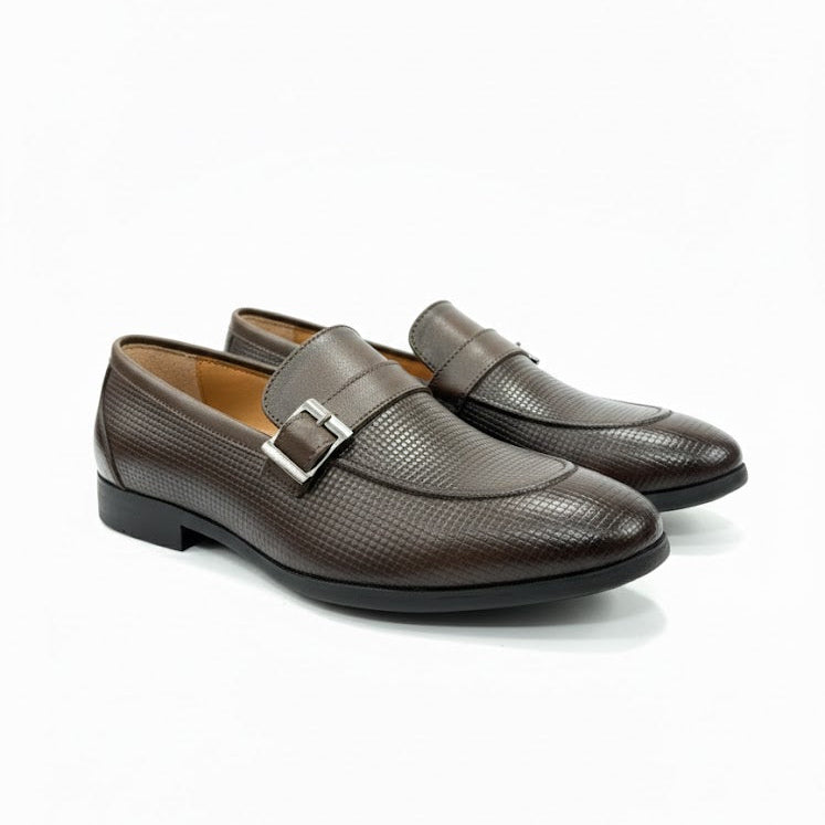 MEN’S DARK BROWN FORMAL MONK STRAP SHOES