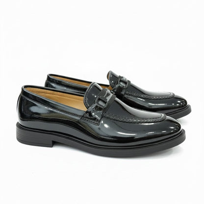 MEN’S BLACK GLOSSY FORMAL LOAFER SHOES