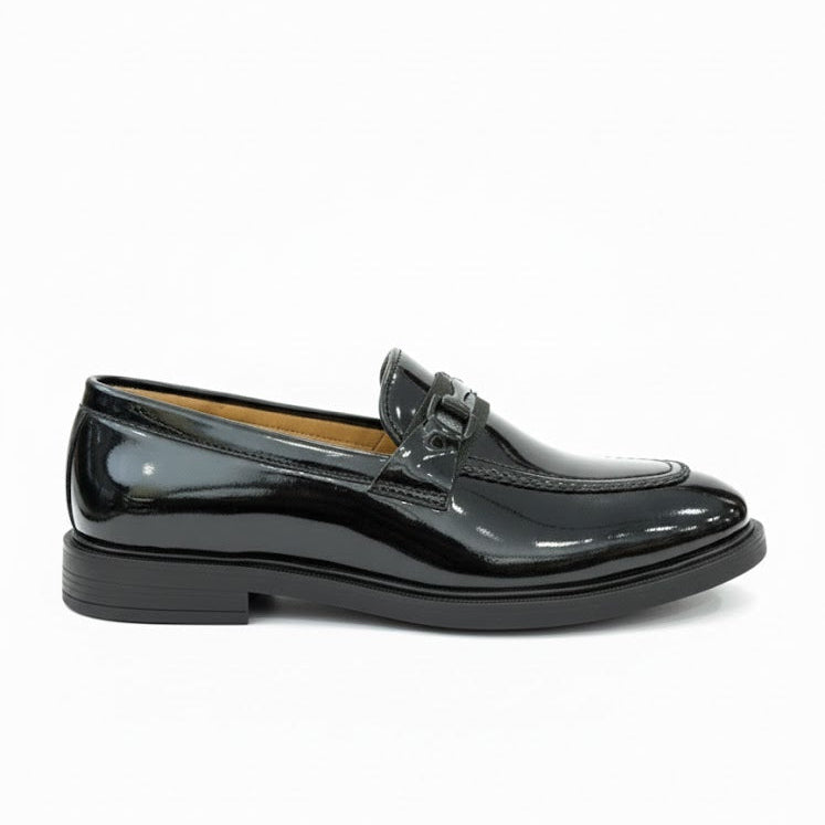 MEN’S BLACK GLOSSY FORMAL LOAFER SHOES