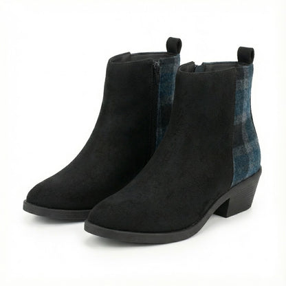 MINIMAL BLOCK-HEEL SUEDE LEATHER BOOTS
