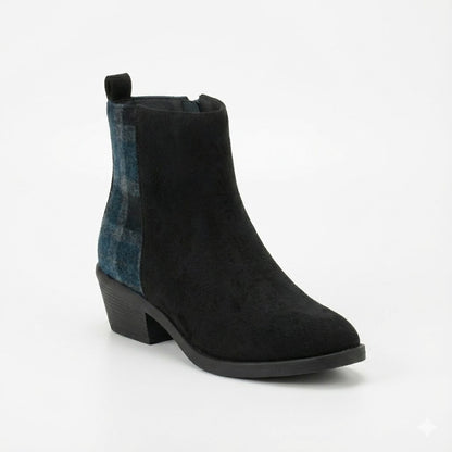 MINIMAL BLOCK-HEEL SUEDE LEATHER BOOTS