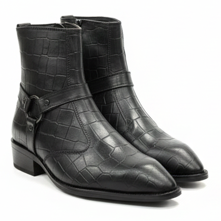 MEN’S BLACK FORMAL ANKLE BOOTS