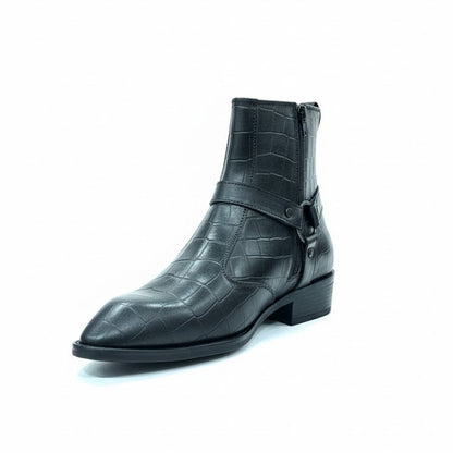 MEN’S BLACK FORMAL ANKLE BOOTS