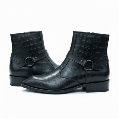 MEN’S BLACK FORMAL ANKLE BOOTS