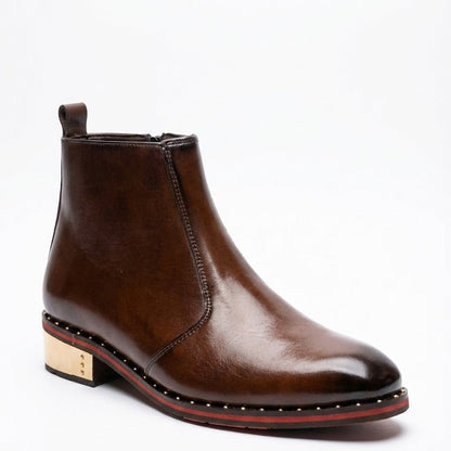 TAPPER NOSE CLASSY GOLDEN HEEL CHELSEA BOOTS